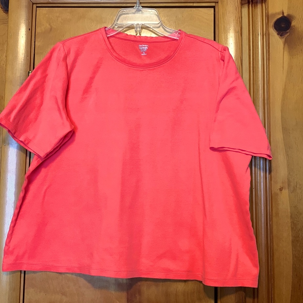 Kim Rogers Perfectly Soft T-Shirt in Tangerine.   100% Cotton